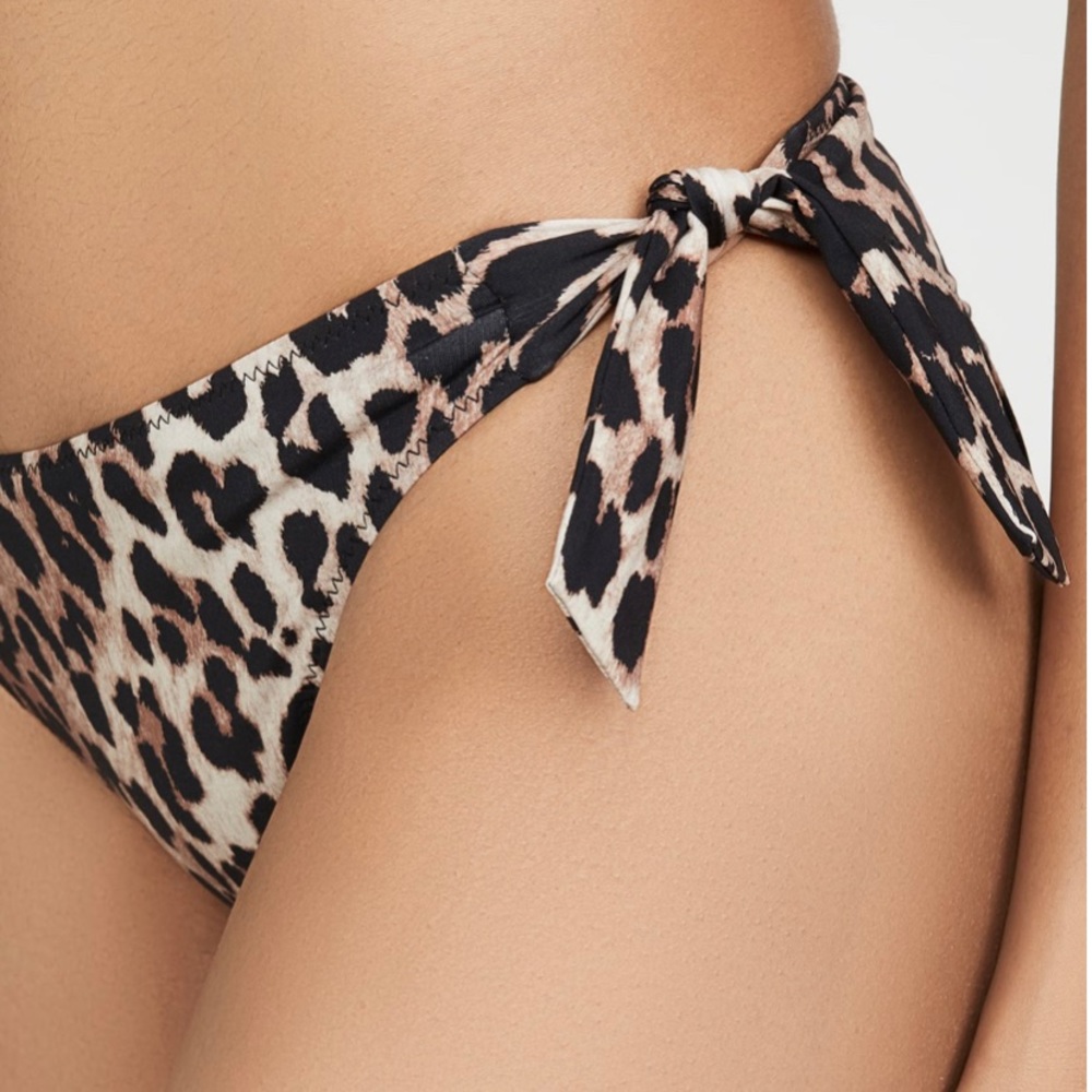 Ganni swim bikini bottoms leopard